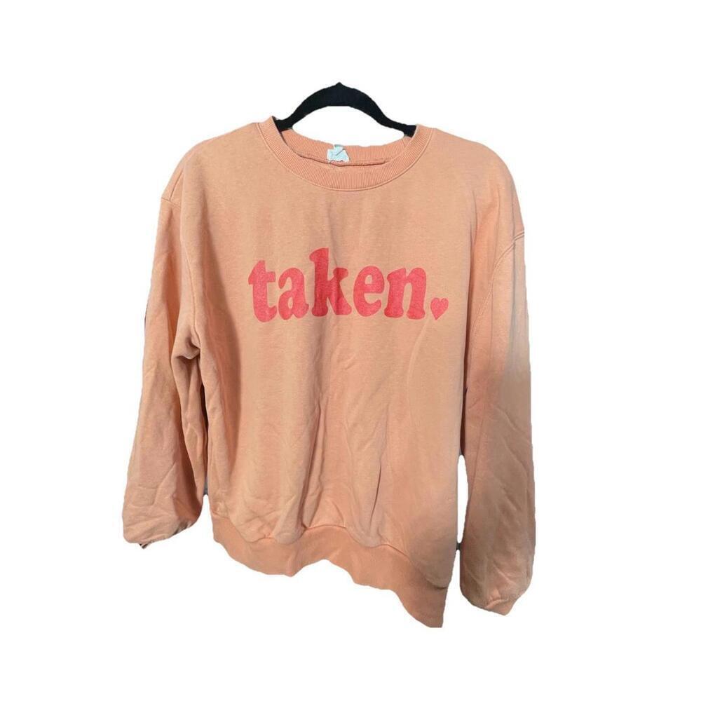 12PM By Mon Ami Pullover Sweatshirt Orange “taken.”Crew Neck Sz Medium
